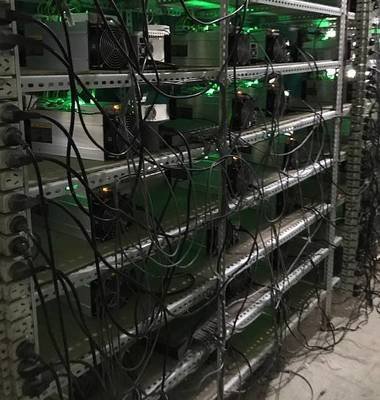 A large-scale mining farm showcasing multiple rigs